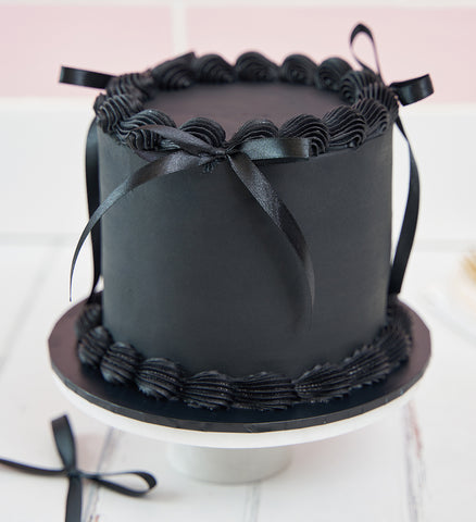 Black Ribbons and Ruffles Cake