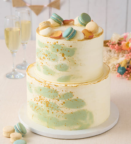 Pastel Macaron Sage Cake