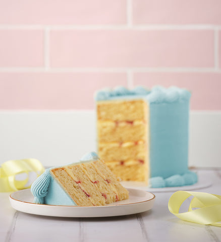 Blue Ribbons and Ruffles Cake