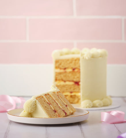 White Ribbons and Ruffles Cake