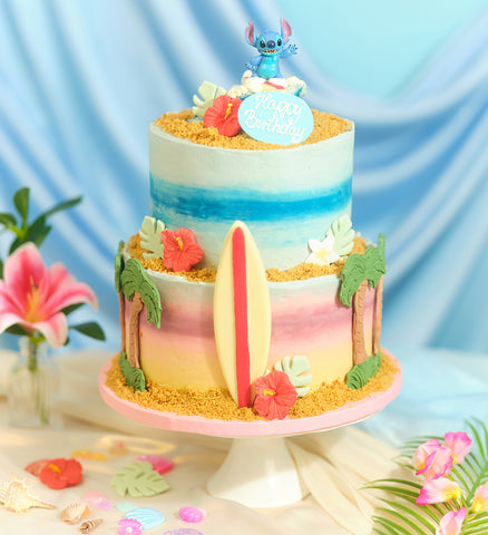 Disney Lilo and Stitch Themed Two Tier Cake