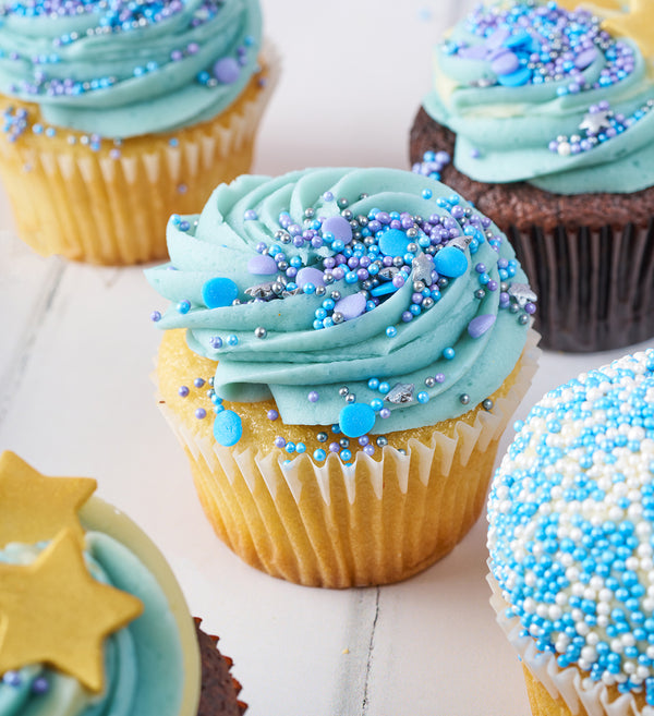 Blue Cupcake Box