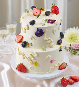 Fruity and Floral Two Tier Cake