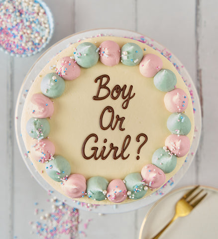 Gender Reveal White Cake