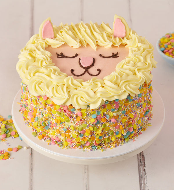 Llama Animal Face Cake