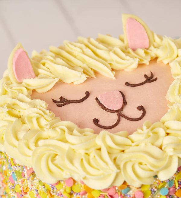 Llama Animal Face Cake