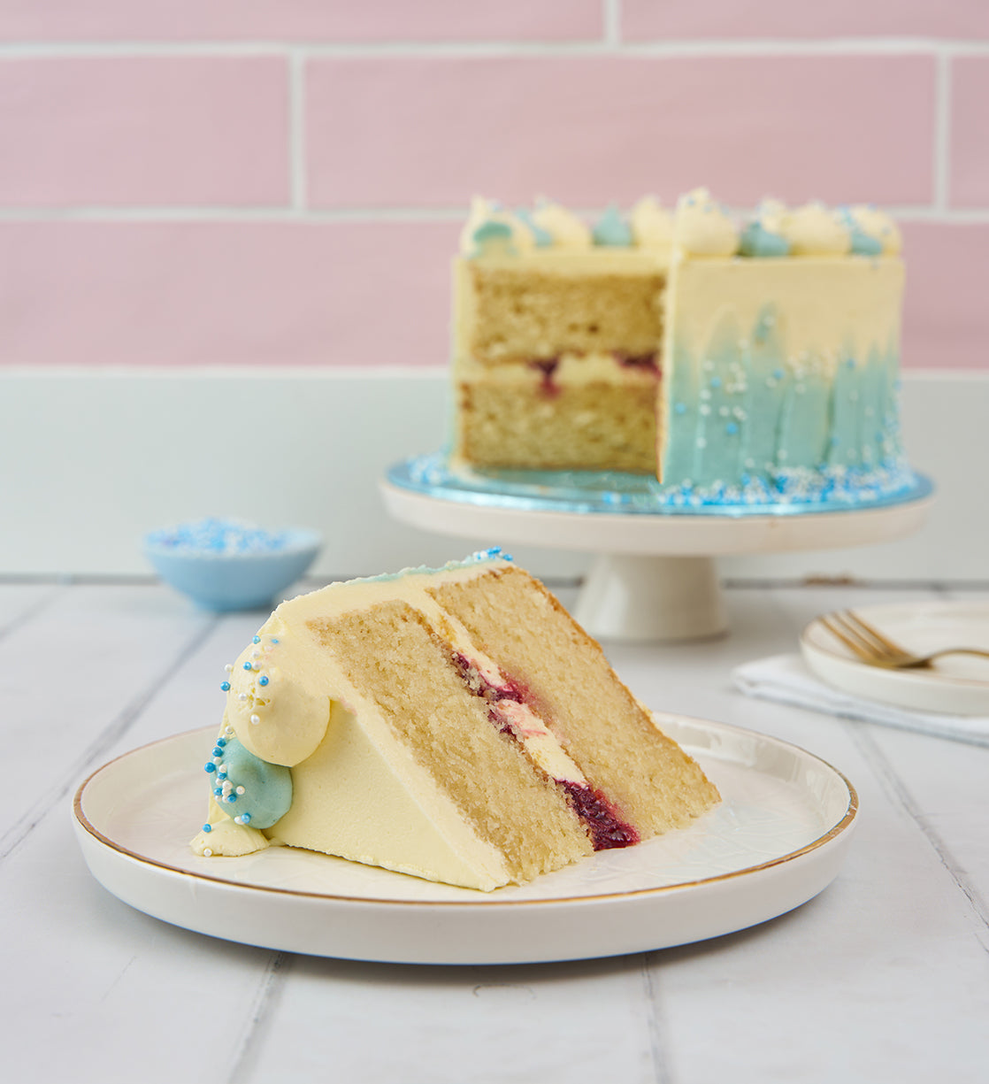 Blue Newborn Baby Cake