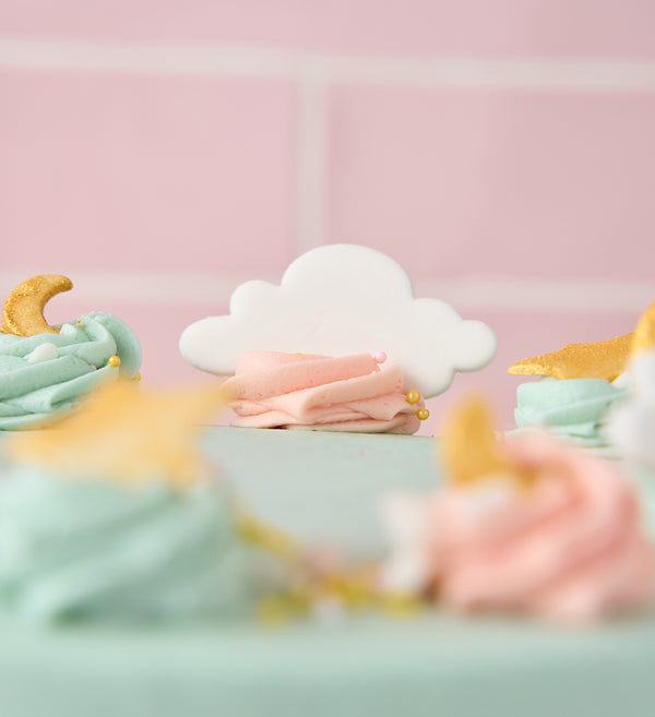 Pink and Blue Newborn Baby Cake