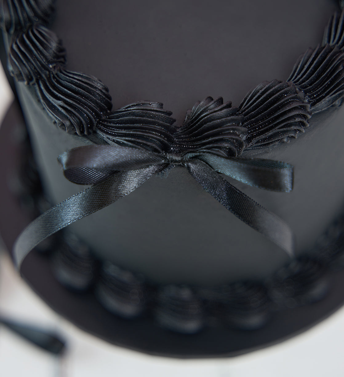 Black Ribbons and Ruffles Cake