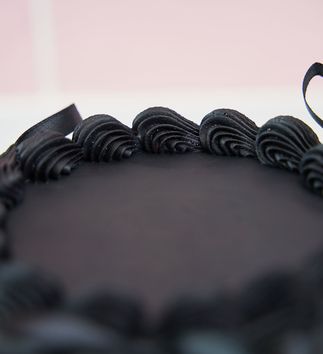 Black Ribbons and Ruffles Cake