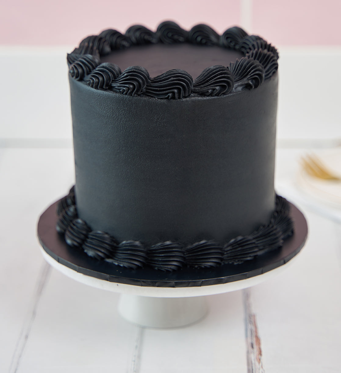 Black Ribbons and Ruffles Cake