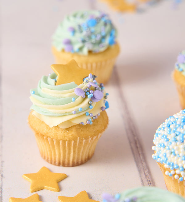 Blue Mini Cupcake Box