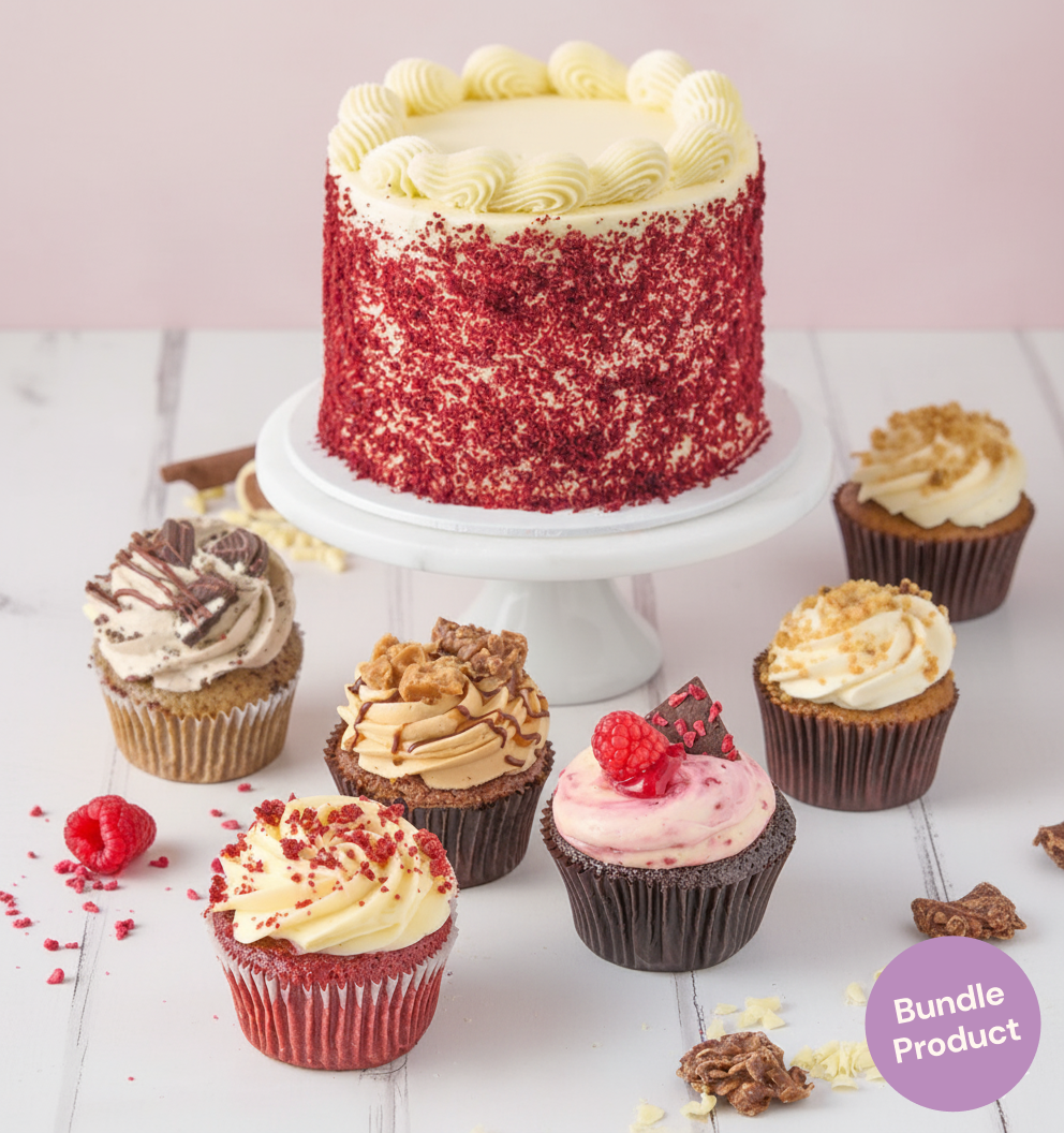 Red Velvet Nationwide Cake and Assorted Cupcakes Bundle