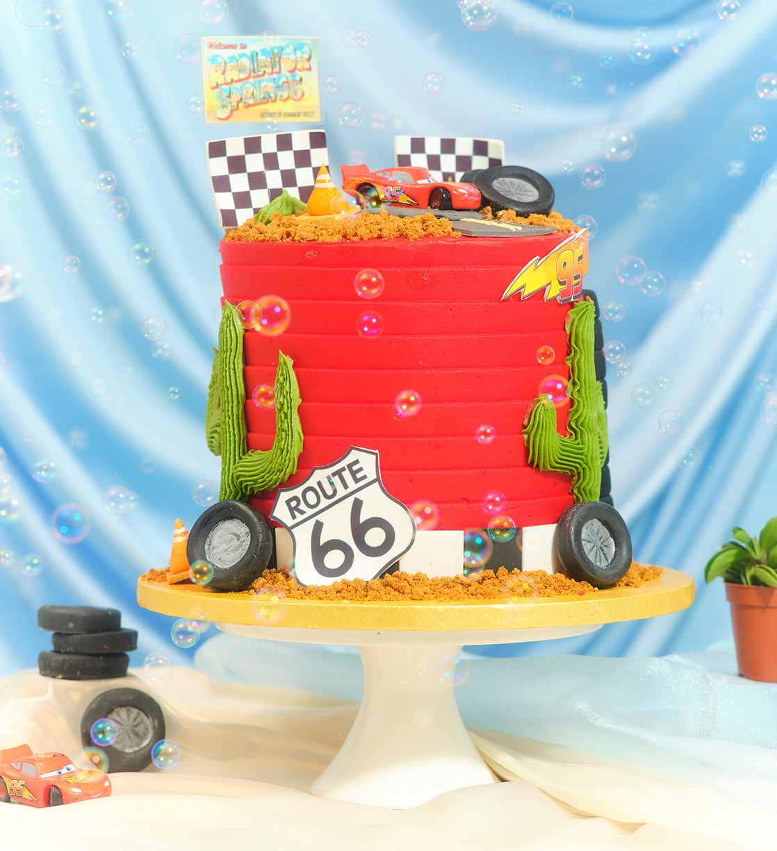 Disney Cars Themed Tall Cake