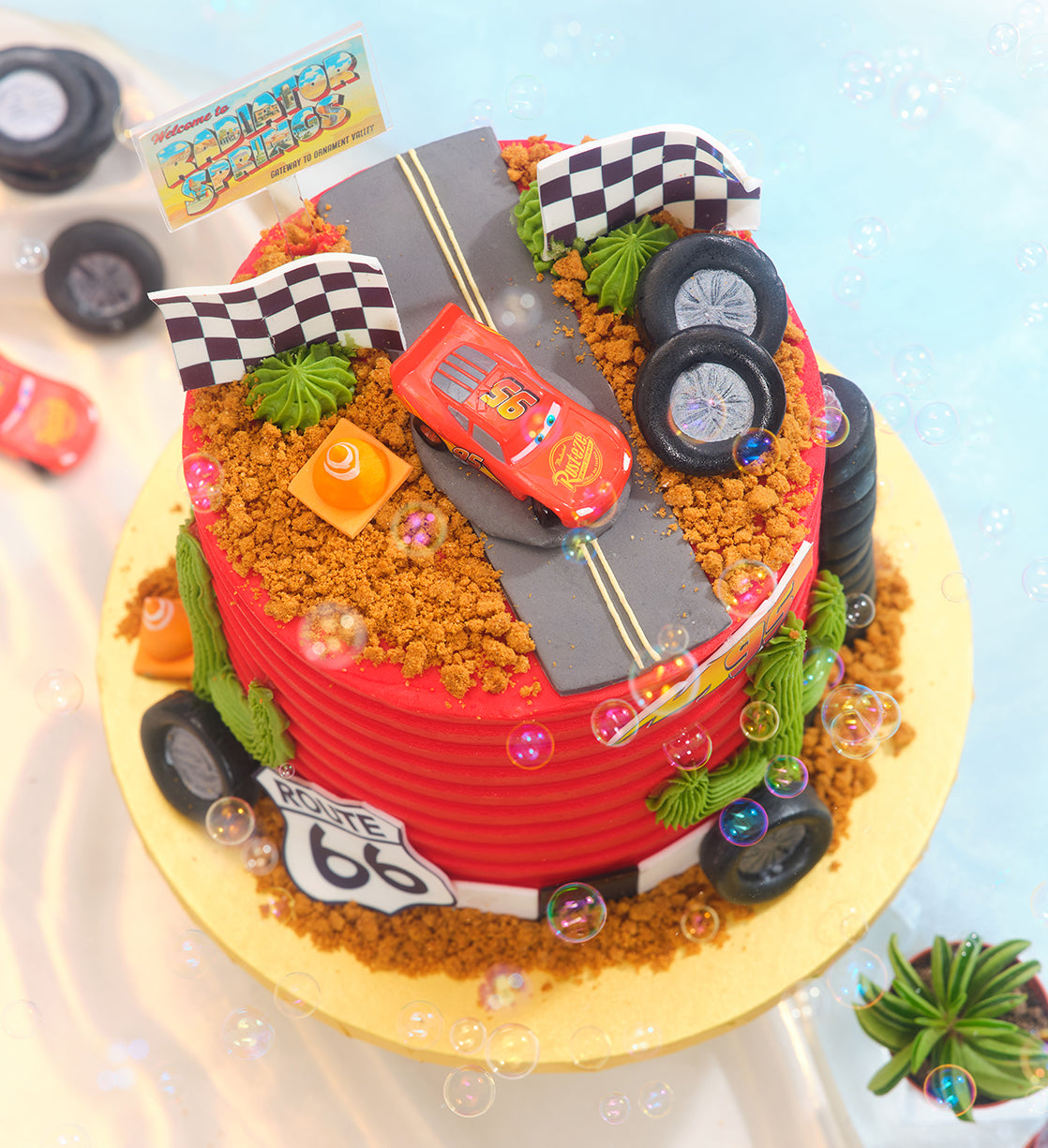 Disney Cars Themed Tall Cake