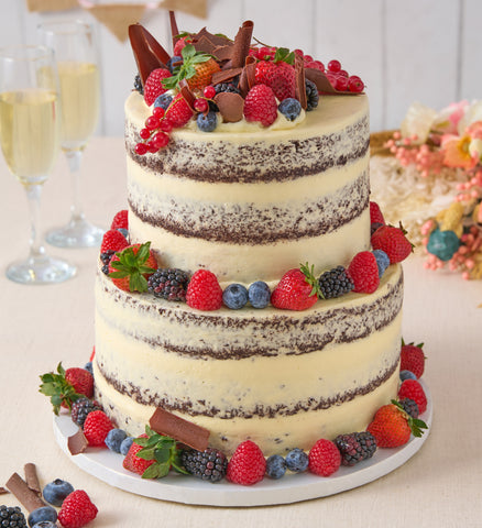 Chocolate and Vanilla Naked Wedding Cake