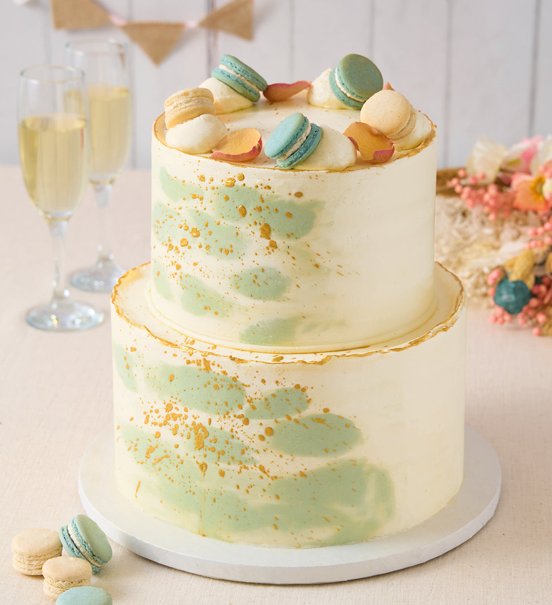 Pastel Macaron Sage Cake