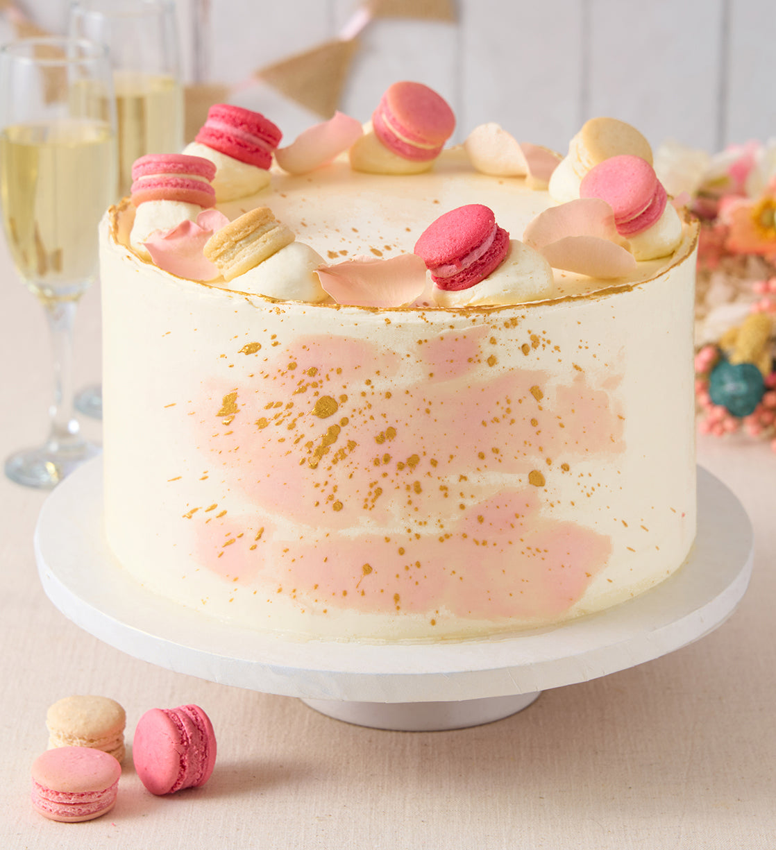Pastel Macaron Pink Cake