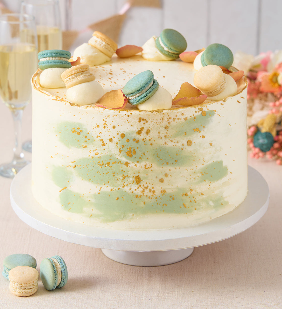 Pastel Macaron Sage Cake