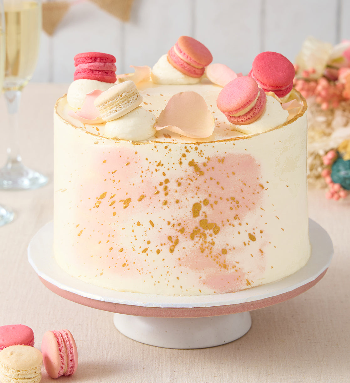 Pastel Macaron Pink Cake