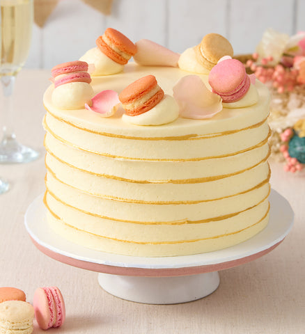 Ruffle Macaron Ivory Cake