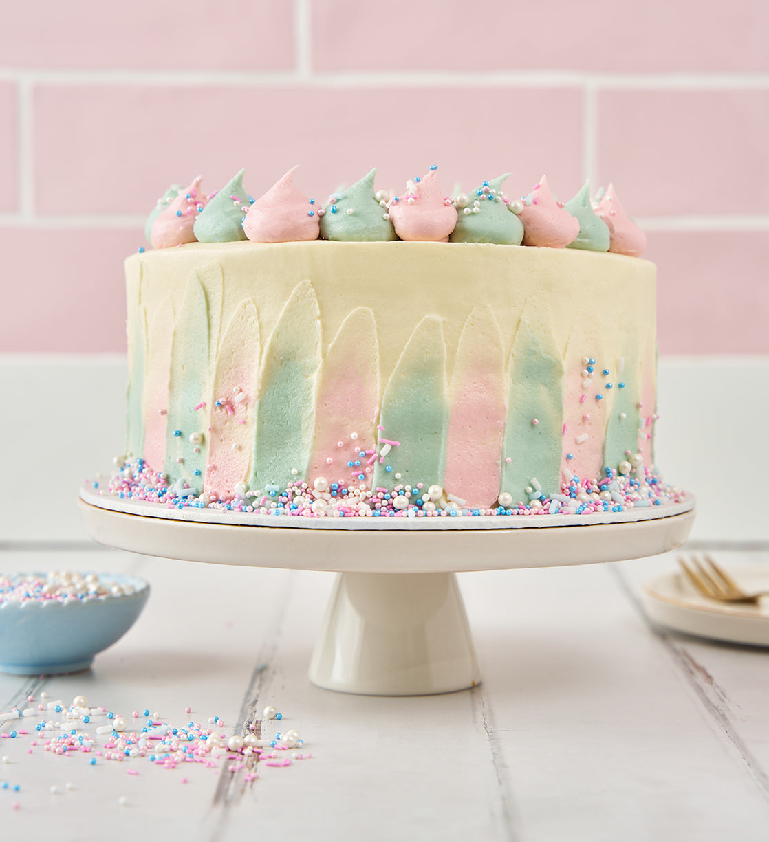 Gender Reveal White Cake
