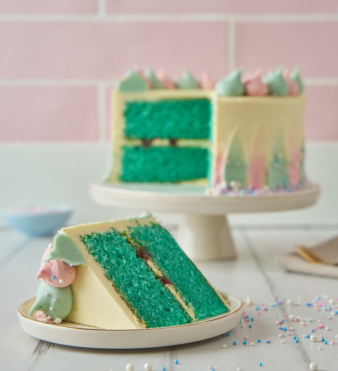 Gender Reveal White Cake