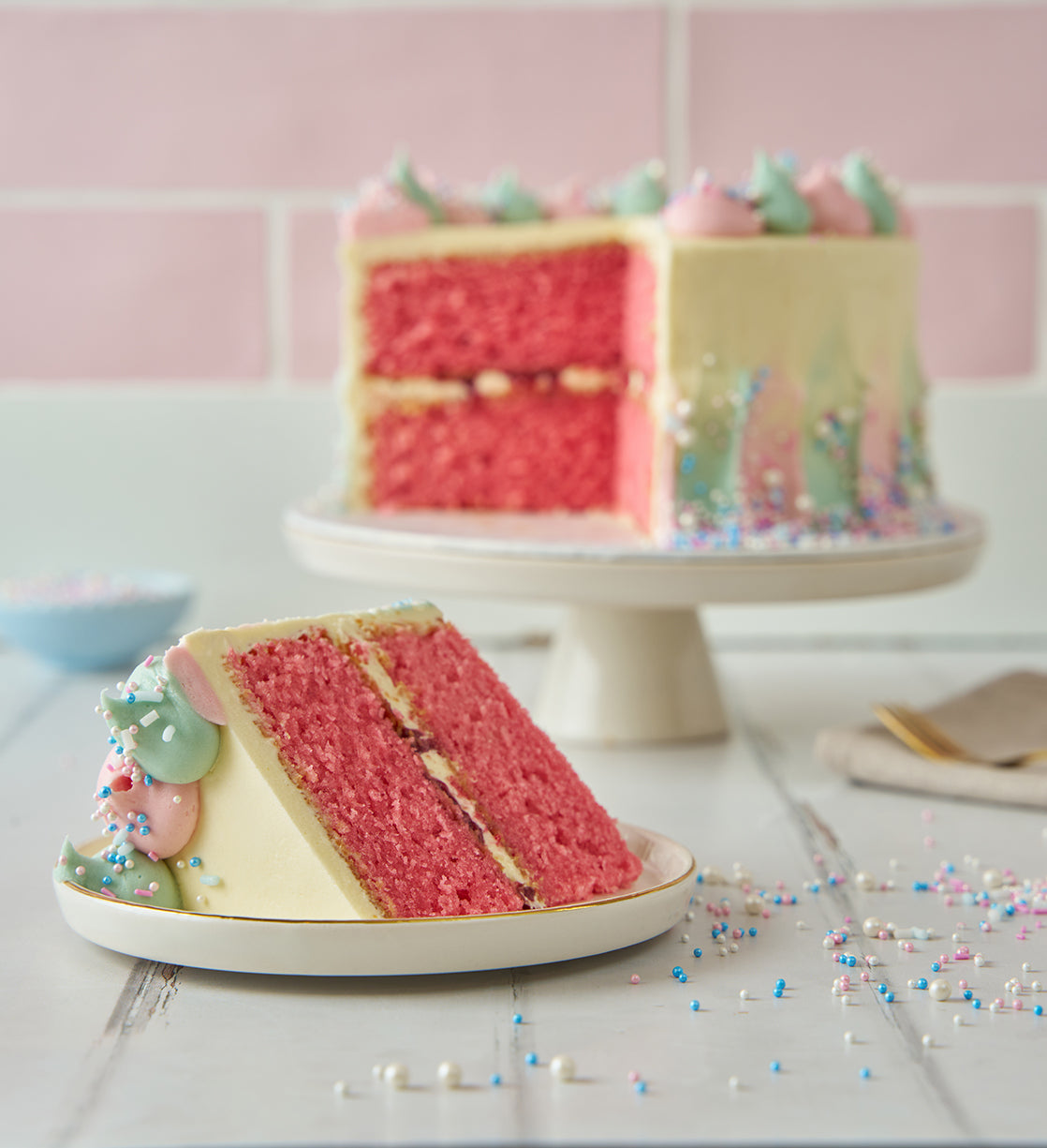 Gender Reveal White Cake