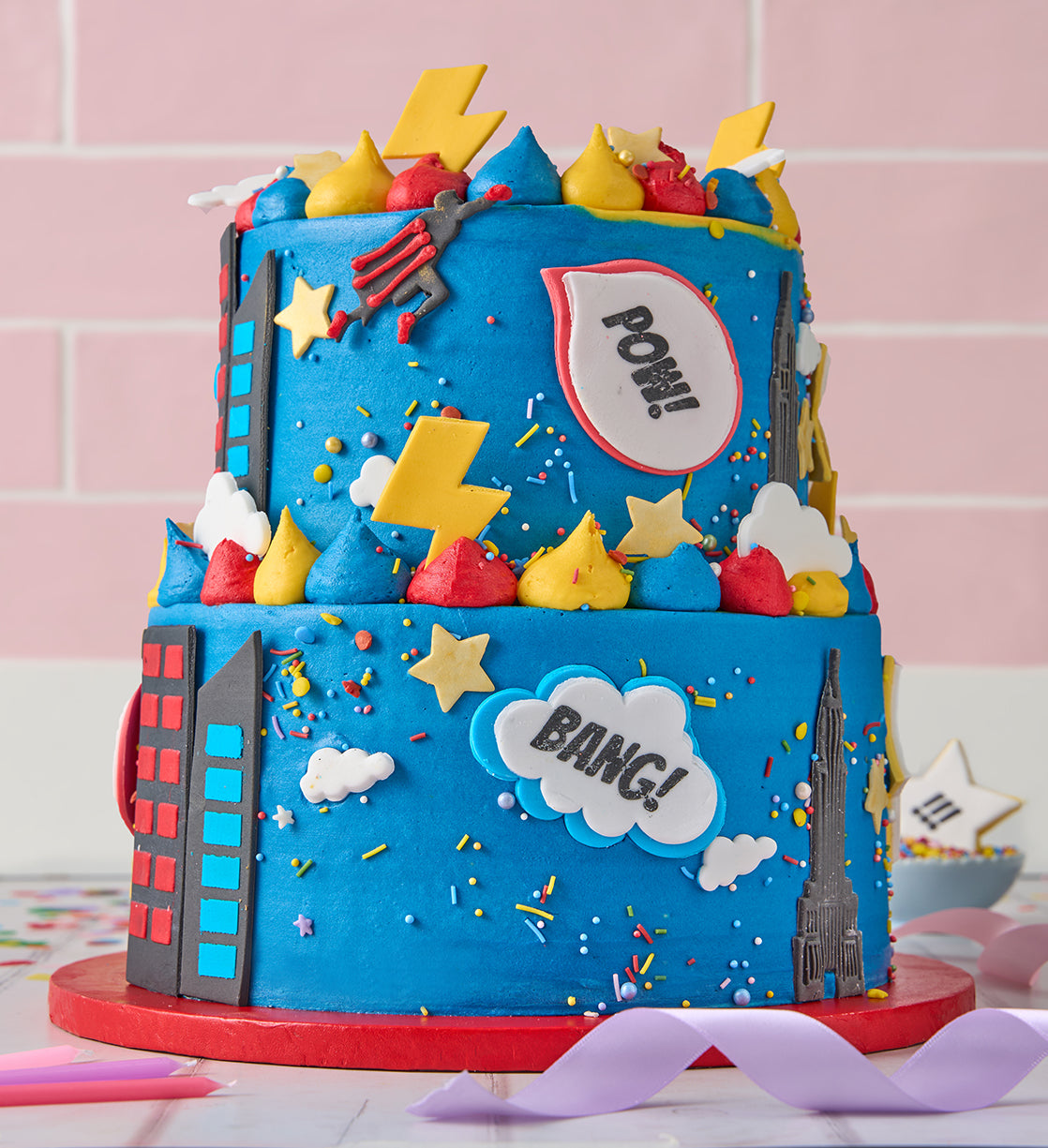 Superhero Two Tier Cake