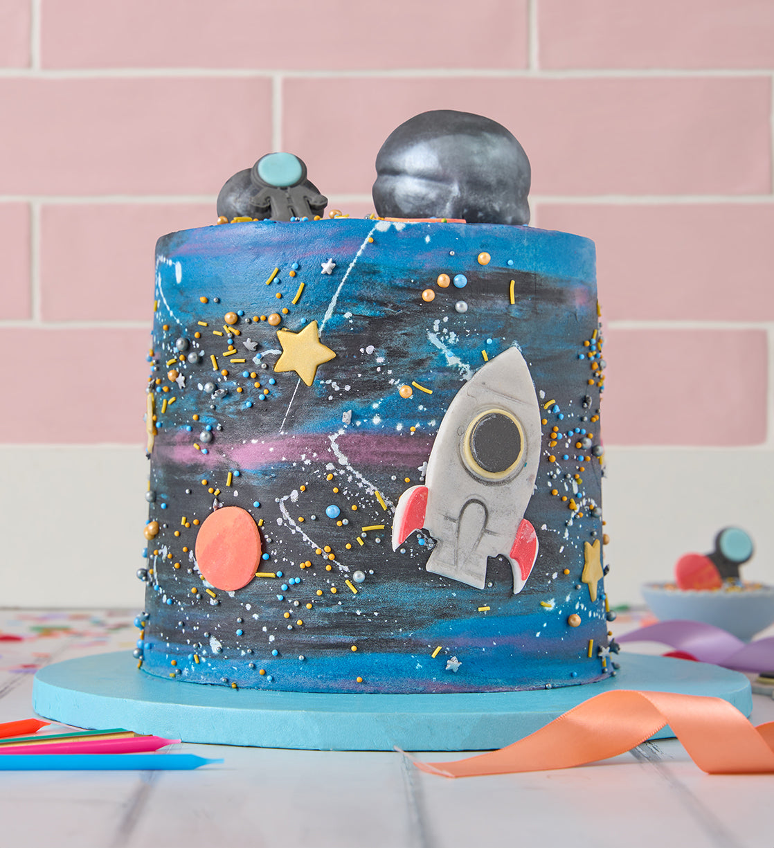 Galaxy Space Tall Cake