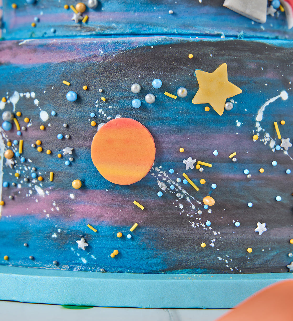 Galaxy Space Two Tier Cake