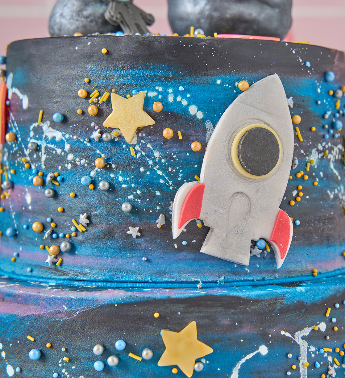 Galaxy Space Two Tier Cake