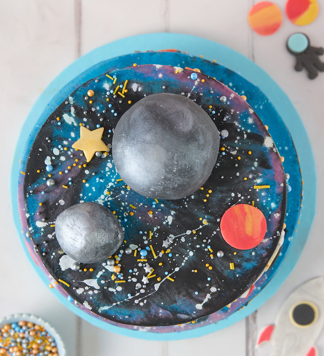 Galaxy Space Two Tier Cake