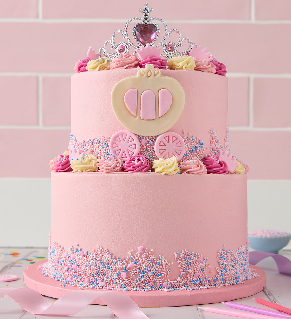 Pink Princess Two Tier Cake