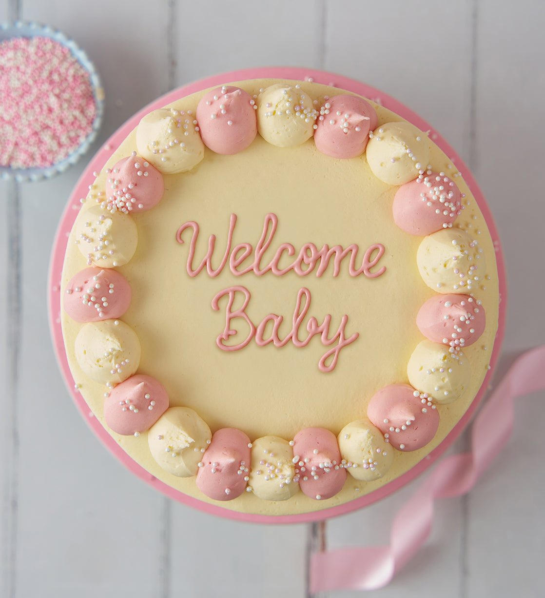 Pink Newborn Baby Cake
