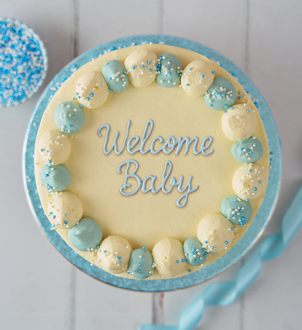Blue Newborn Baby Cake