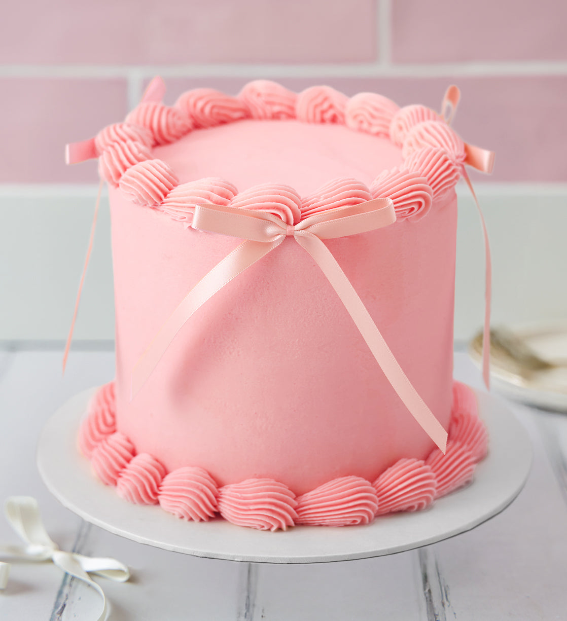 Pink Ribbons and Ruffles Cake