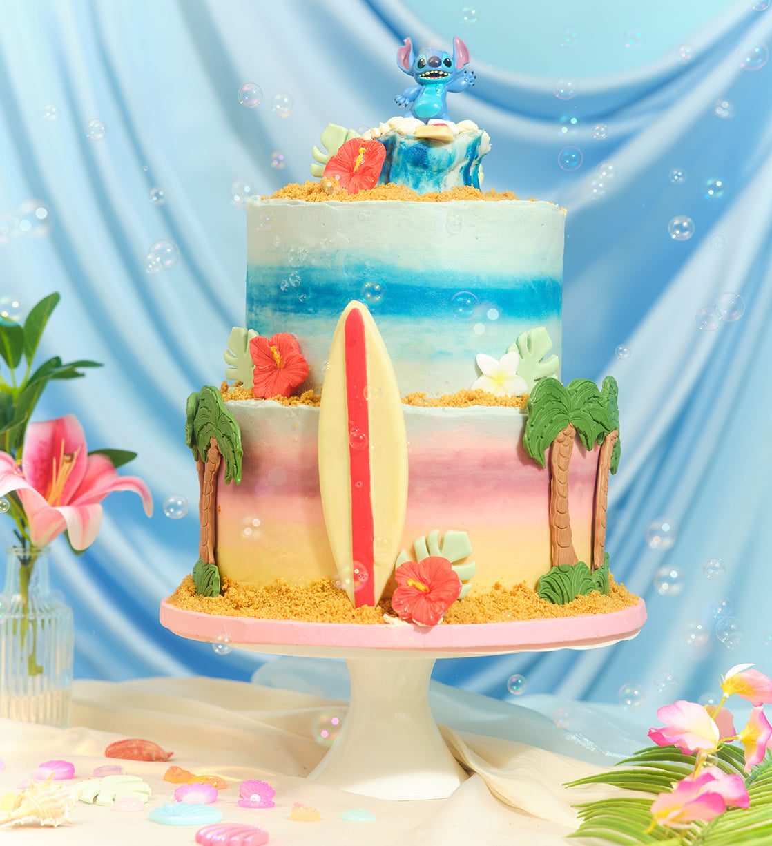 Disney Lilo and Stitch Themed Two Tier Cake