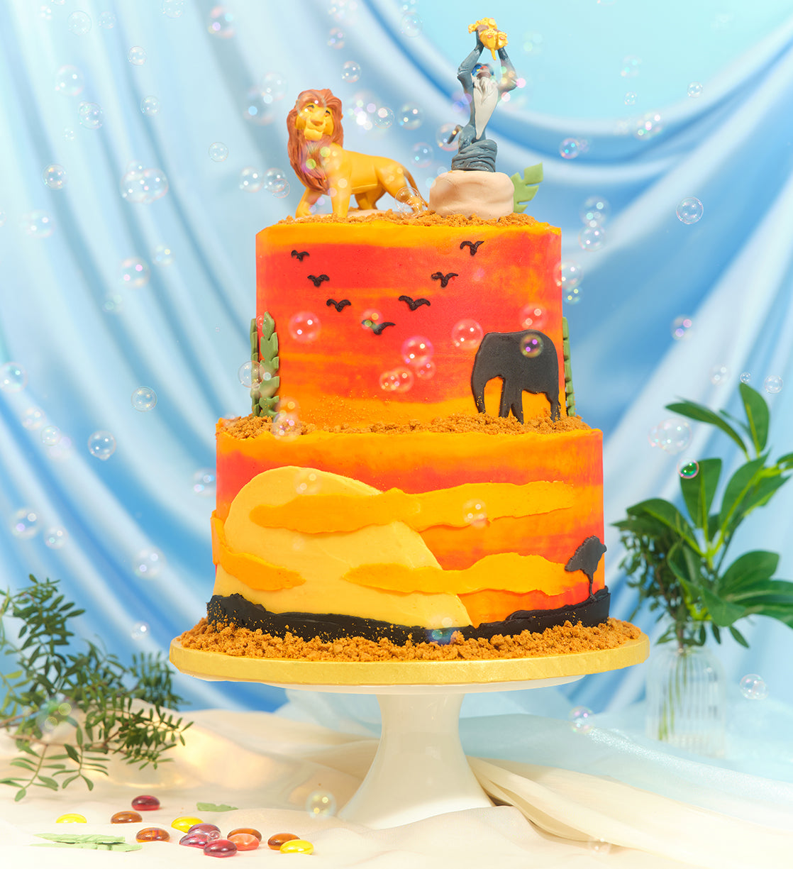 Disney Lion King Themed Two Tier Cake