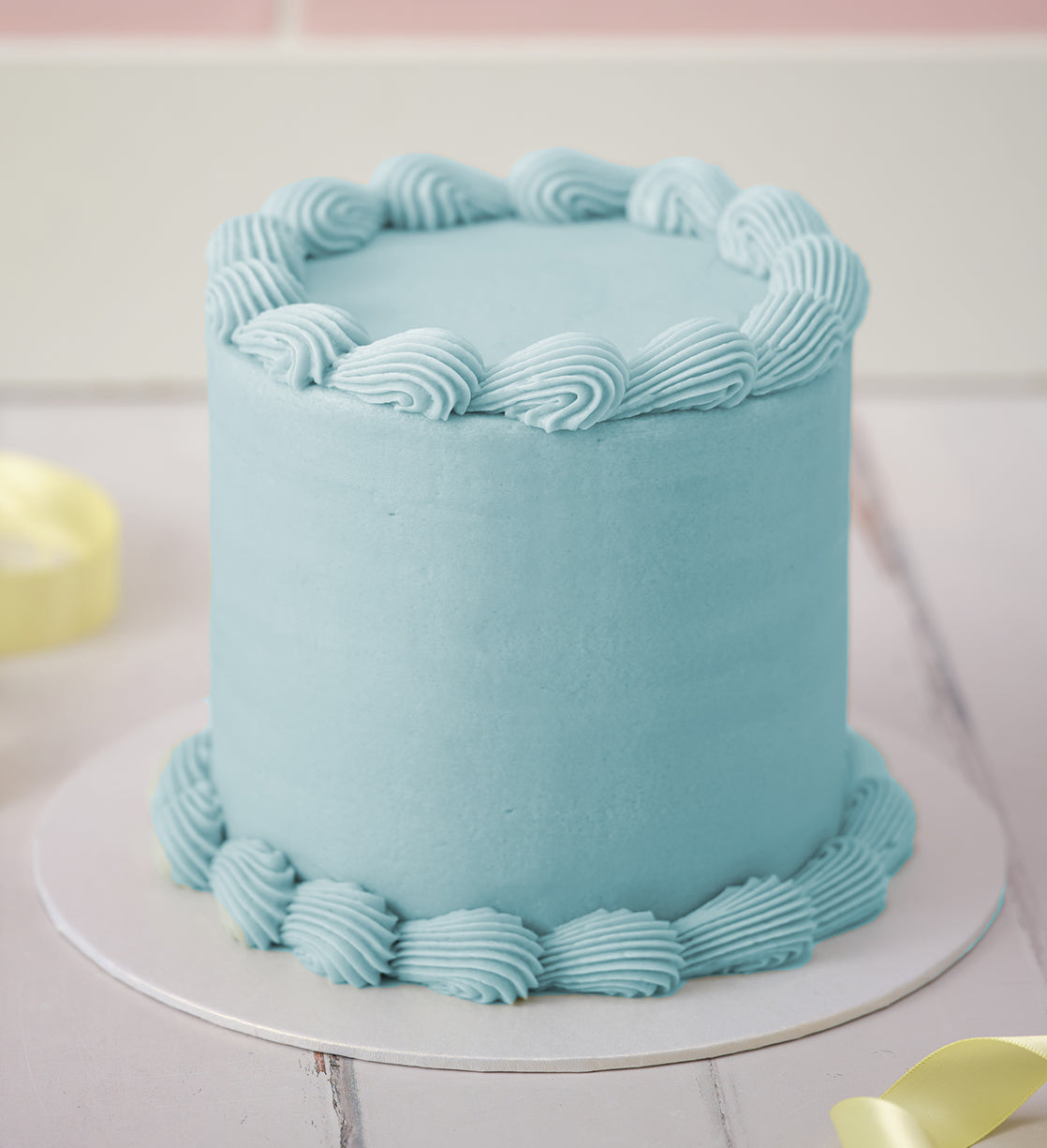 Blue Ribbons and Ruffles Cake
