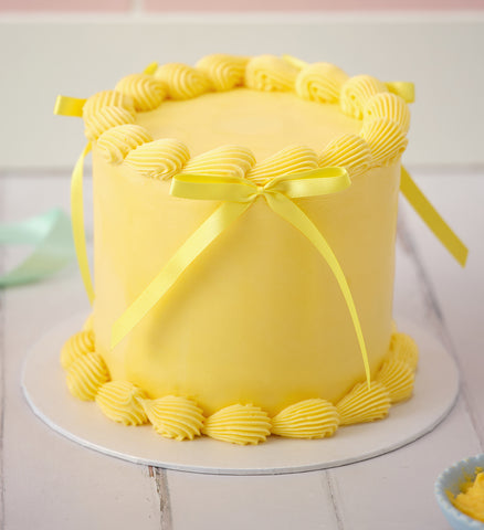 Yellow Ribbons and Ruffles Cake