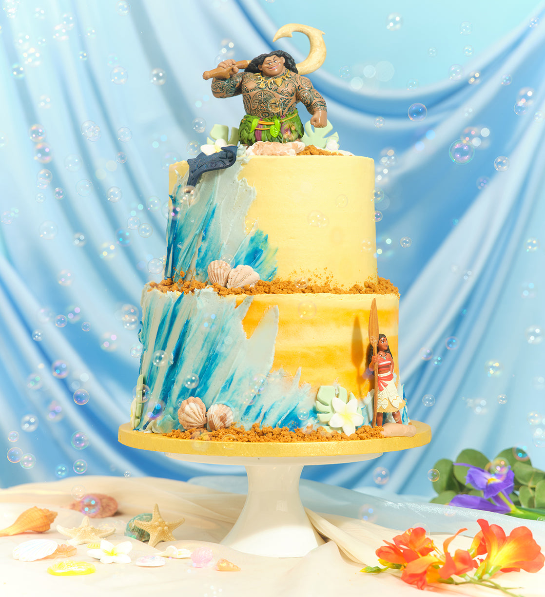 Disney Moana Themed Two Tier Cake