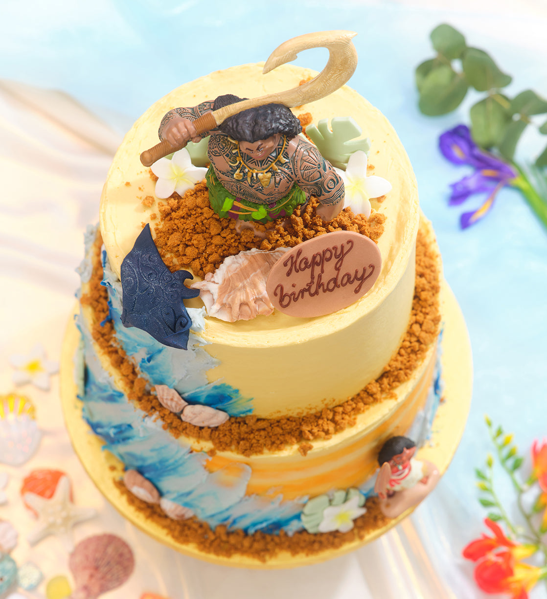 Disney Moana Themed Two Tier Cake