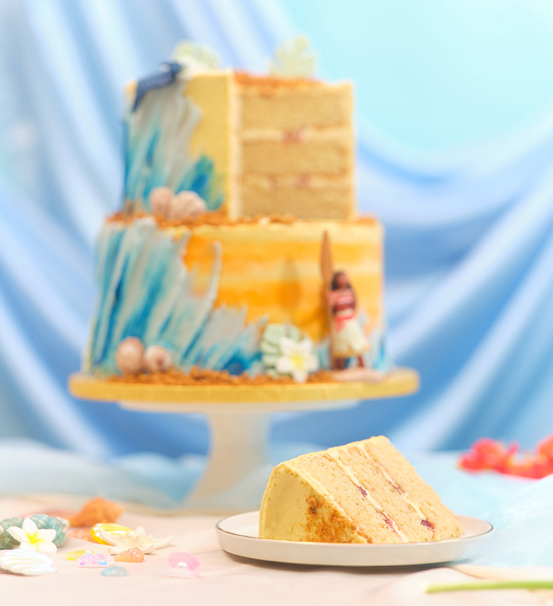 Disney Moana Themed Two Tier Cake