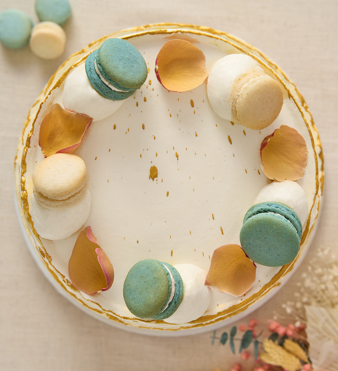 Pastel Macaron Sage Cake