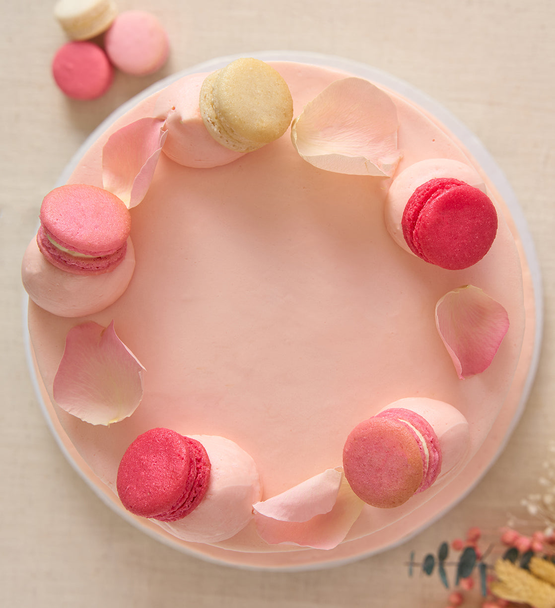 Ruffle Macaron Pink Cake