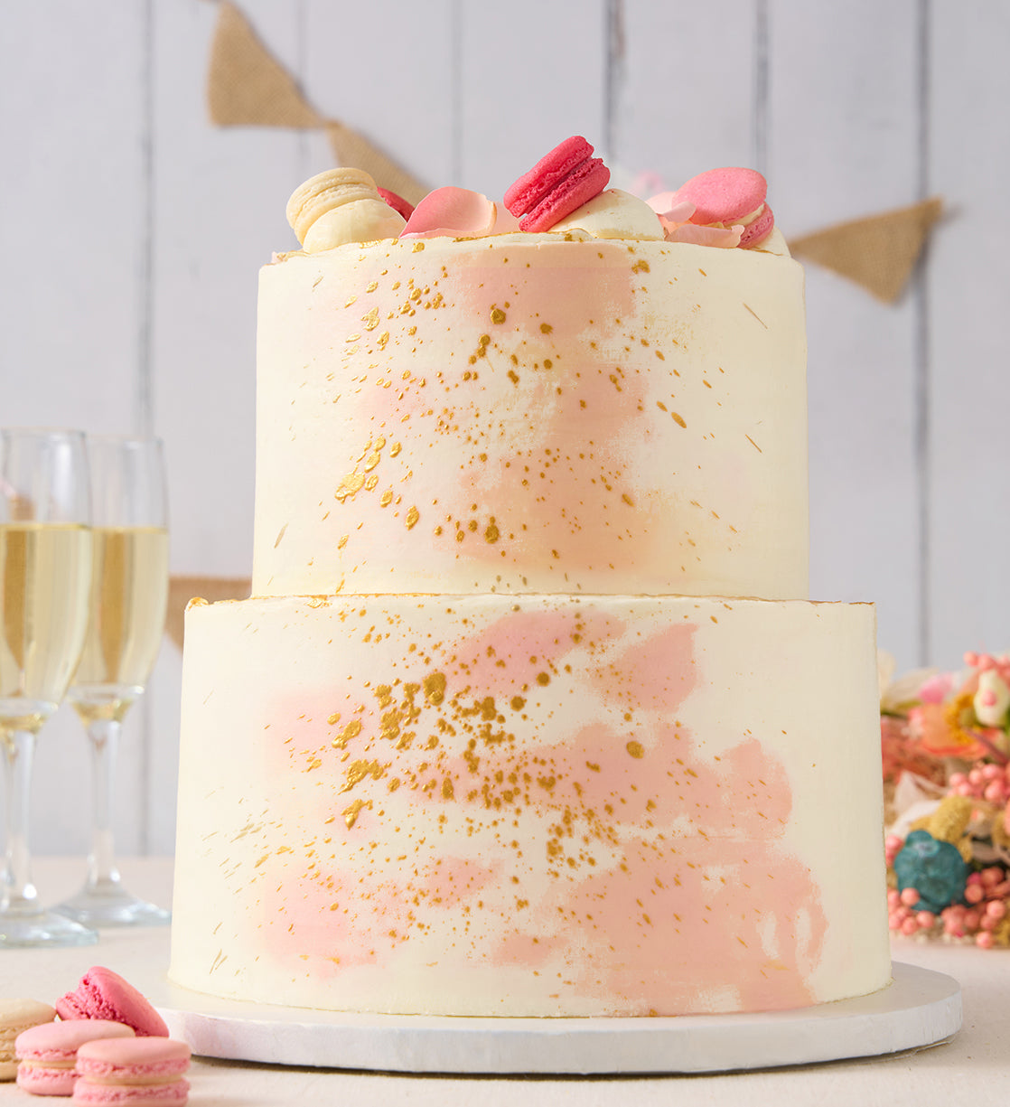 Pastel Macaron Pink Cake