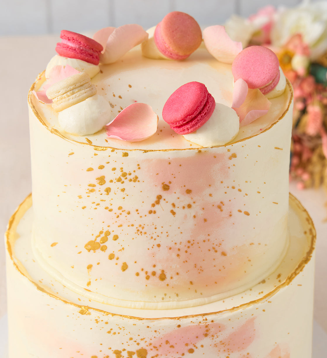 Pastel Macaron Pink Cake