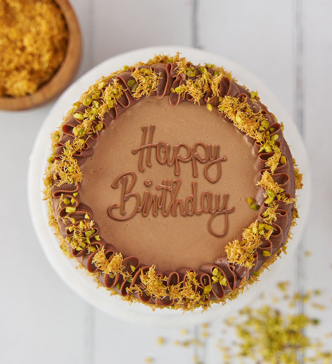 Chocolate Pistachio Kunafa Nationwide Cake