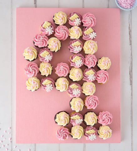 Pink Cupcake Number Cake